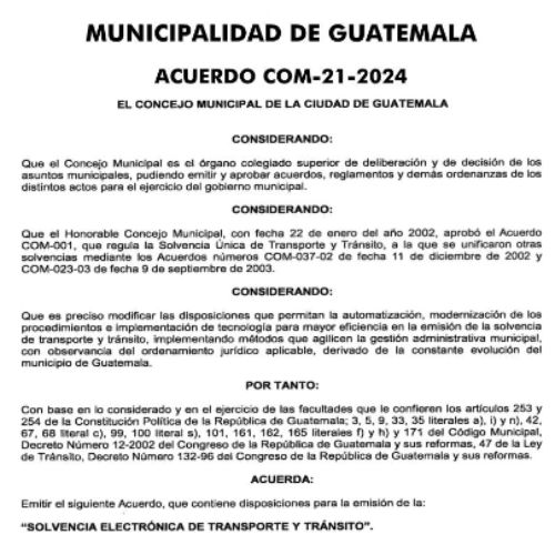 Emisión de la Solvencia Electrónica de Transporte y Tránsito
