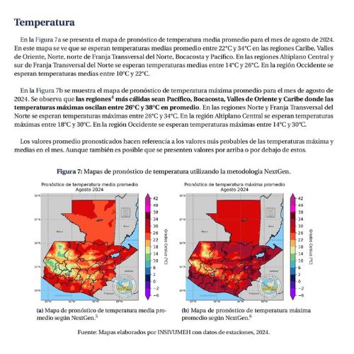 Así estará el clima en Guatemala en agosto 2024