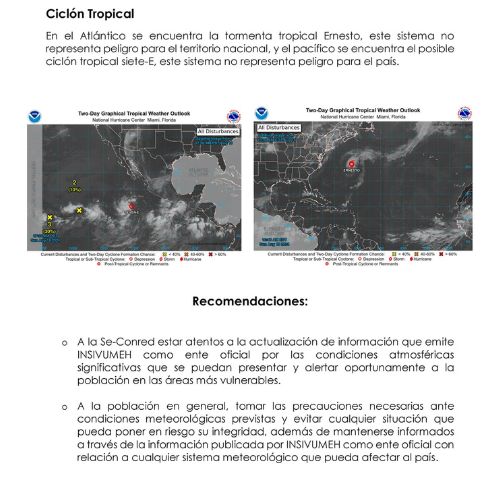 Pronóstico clima en Guatemala del 19 al 25 de agosto de 2024