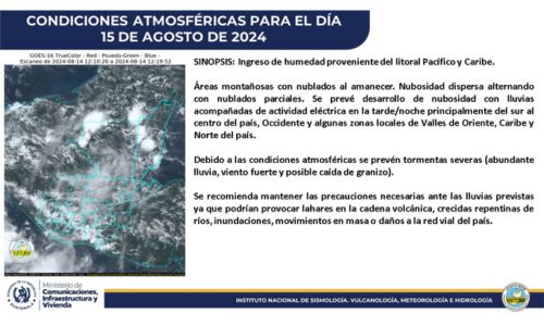 Clima en Guatemala durante el feriado del 15 de agosto 2024