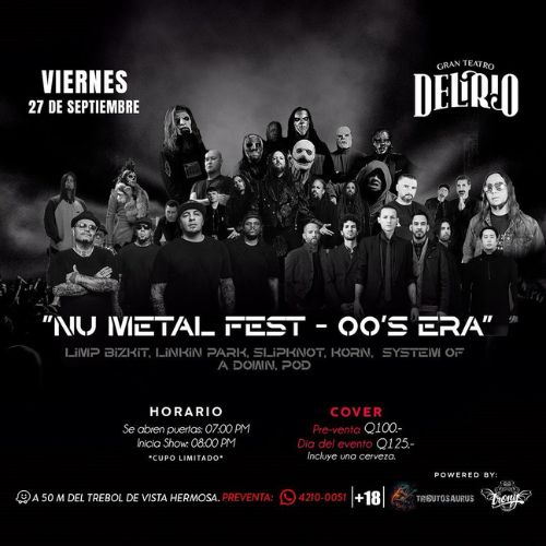 Concierto tributo a las bandas de nu metal en Guatemala 2024