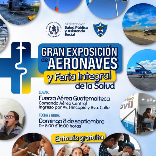 Exposición de aeronaves y feria de la salud en Guatemala