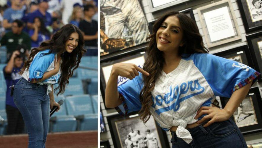 Fabiola Roudha en la Guatemalan Heritage Night 2024 de Los Ángeles Dodgers