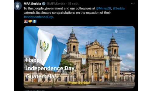 Felicitaciones a Guatemala por Independencia