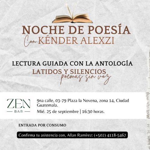 La Noche de poesía con Kénder Alexzi en Guatemala
