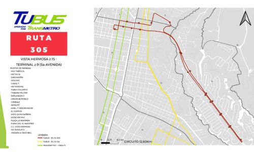 Recorrido de ruta TuBus Zona 15 en fase de prueba