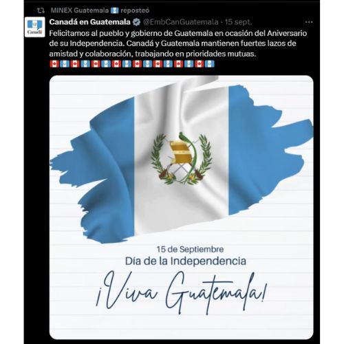 Saludos a Guatemala por la independencia 2024