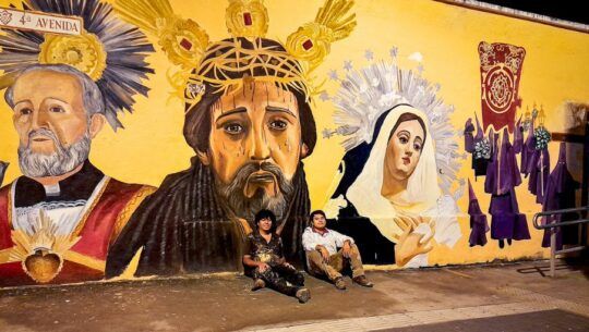 mural en honor a Jesús de las Tres Potencias