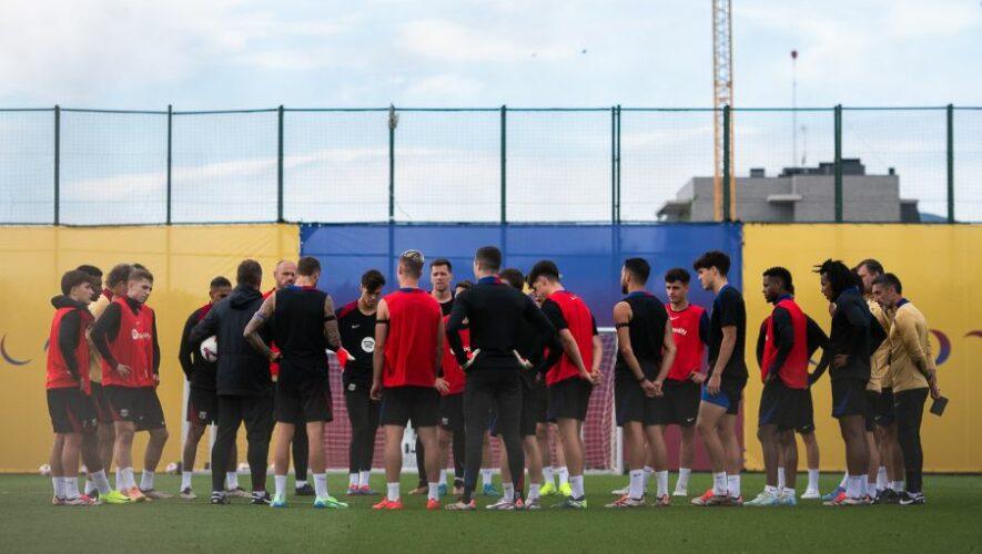 El Barcelona previo al entrenamiento