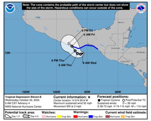 Depresión tropical Eleven-E efectos en Guatemala