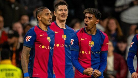 Jugadores del Barcelona celebrando