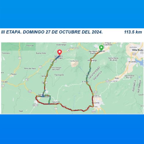 Mapa etapa 3 Vuelta a Guatemala