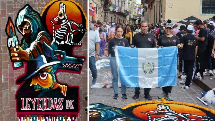 Colectivo Chucho Callejero realizó alfombra con leyendas guatemaltecas en México