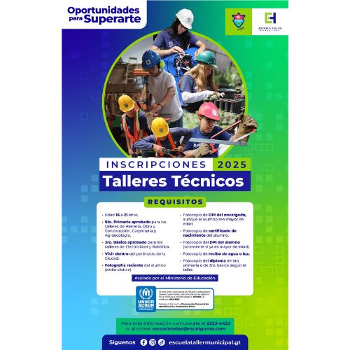 Inscripciones talleres técnicos 2025 de la Escuela Taller Municipal