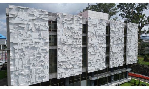 Proyecto restauración murales de Efraín Recinos en el Crédito Hipotecario Nacional de Guatemala