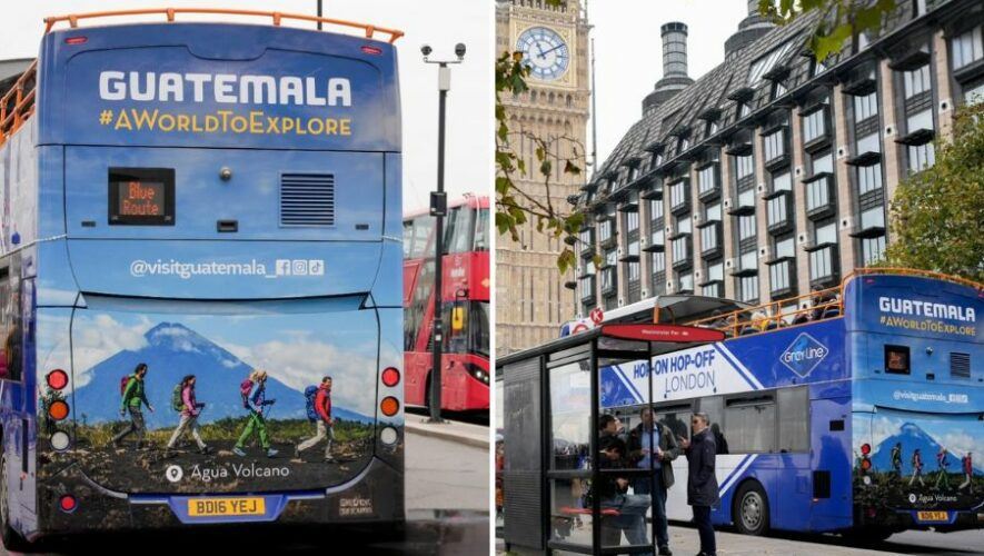 Volcán de Agua en buses de Londres