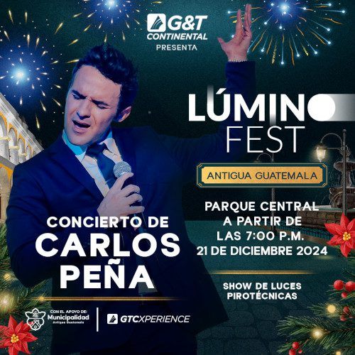 Artistas que se presentarán en el Lúmino Fest 2024 de Banco G&T Continental en Antigua Guatemala