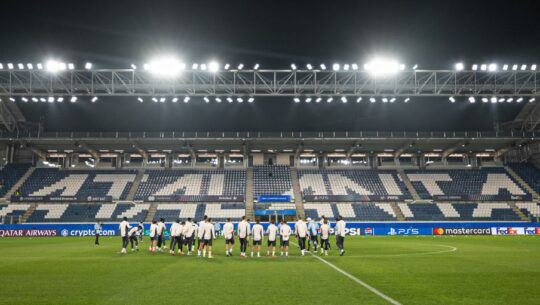Real Madrid en el estadio de Bérgamo