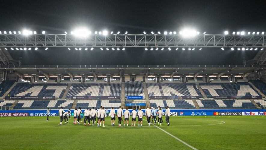 Real Madrid en el estadio de Bérgamo