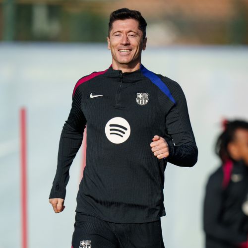 Robert Lewandowski en entrenamiento