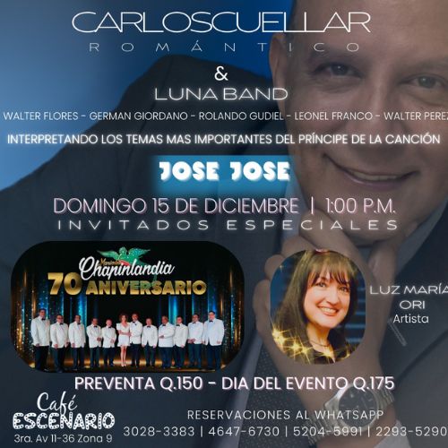 Concierto de Carlos Cuellar en Guatemala este 2024