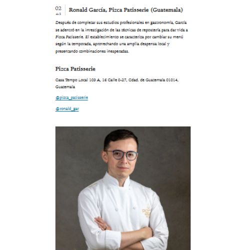Ronald García en Best New Chefs Centroamérica 2025