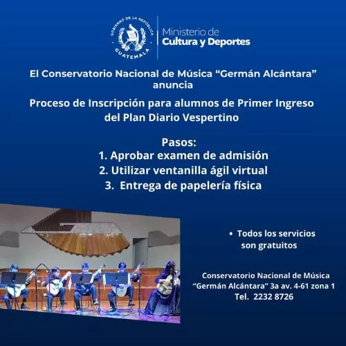 Inscripciones 2025 Conservatorio Nacional de Música Germán Alcántara