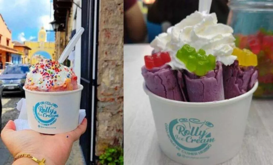 Rolly Ice Cream, un lugar que ofrece helados en rollo con técnica tailandesa