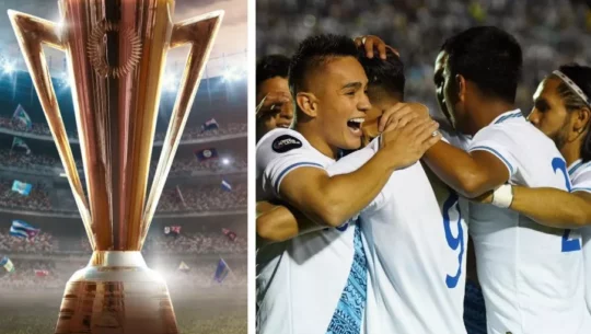 Selección Guatemala celebración y trofeo Copa Oro