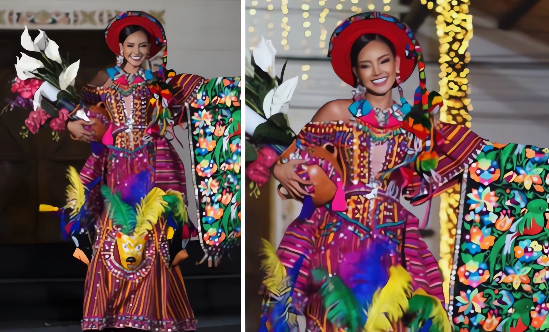 Traje nacional que lució Elizabeth Blanco en Reina Hispanoamericana 2025