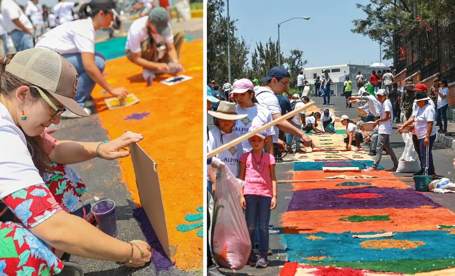 Elaboración de la Alfombra de la Ciudad 2025 de MuniGuate