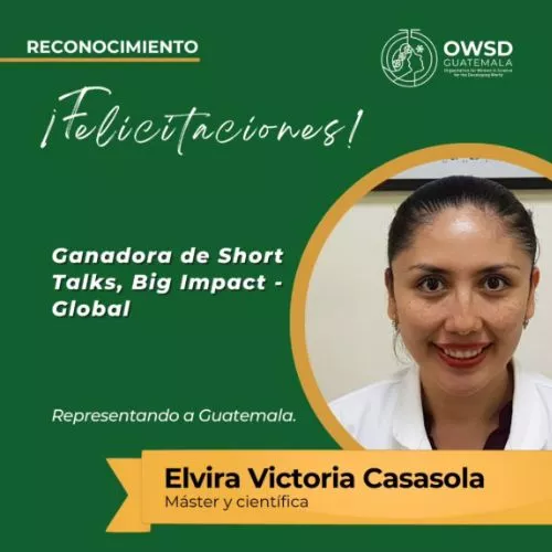 Científica Elvira Casasola ganó primer lugar competencia Short Talks, Big Impacts