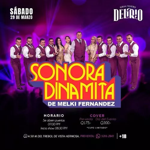 Concierto La Sonora Dinamita de Melki Fernández en Guatemala 2025