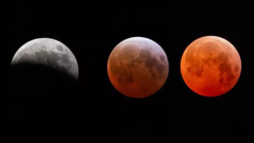 Fotos del eclipse lunar total en Guatemala del 13 y 14 marzo 2025
