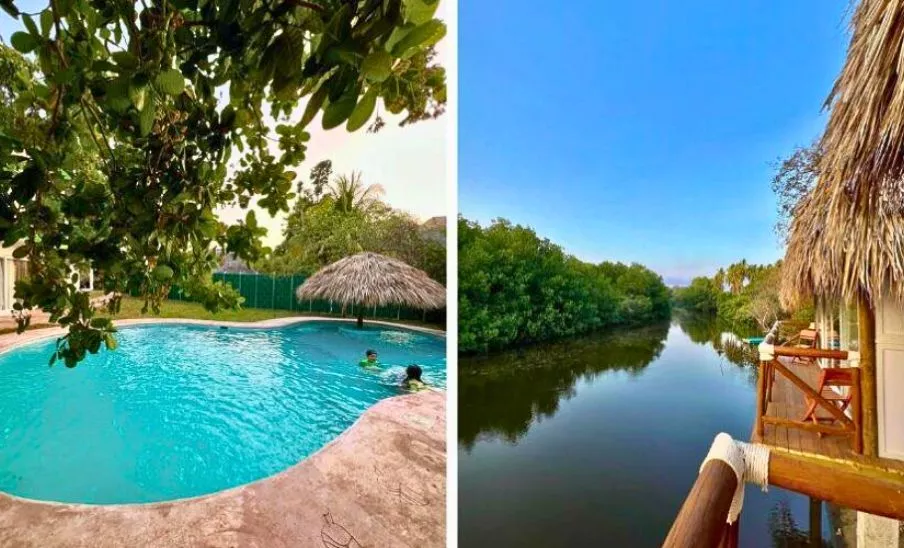 Mangoya Jungle, un hotel y restaurante con piscina en Monterrico