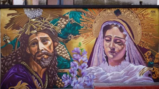 Mural en honor a Jesús Nazareno de la Dulce Mirada de Sumpango