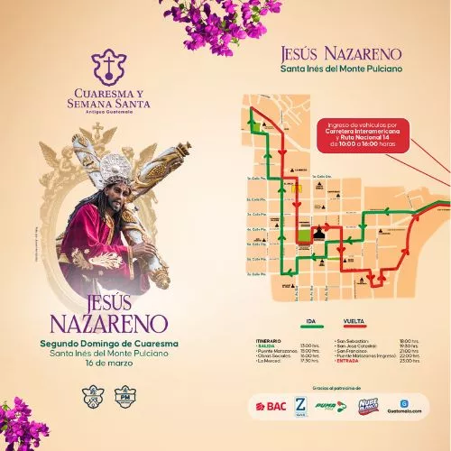 Procesiones 16 de marzo de 2025, Segundo Domingo de Cuaresma en Antigua Guatemala