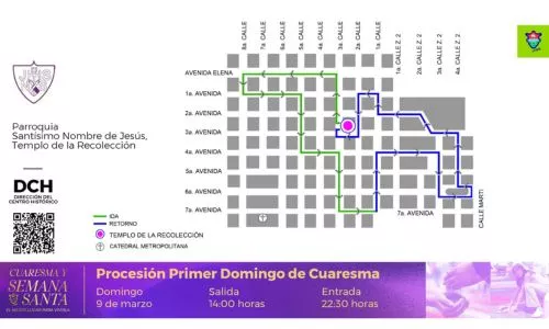Procesiones de la primera semana de Cuaresma en Guatemala 2025 Templo La Recolección