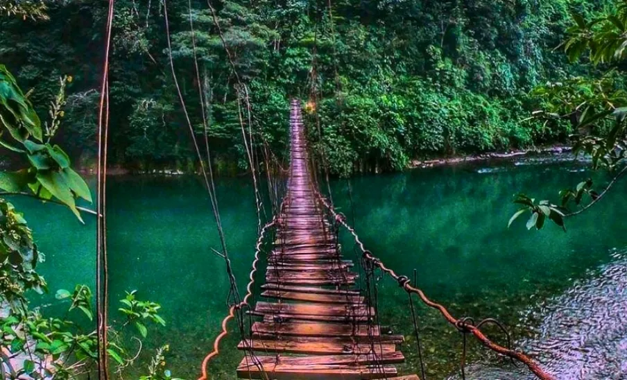 Puente hamaca Todosanteros ubicado en Huehuetenango