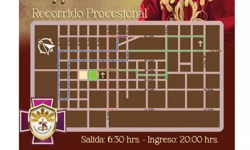 Recorrido Jesús de Trujillo Procesión Cuarto Domingo de Cuaresma en Villa Nueva 2025
