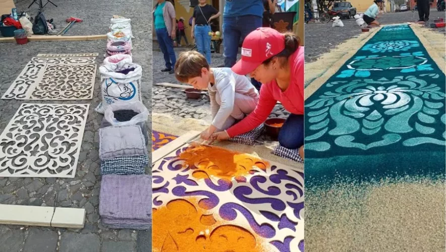 Taller de alfombras 2025 en Antigua Guatemala