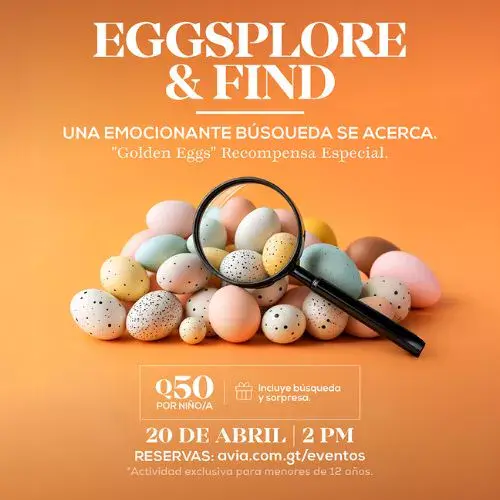 Búsqueda de huevos de Pascua en AVIA 2025