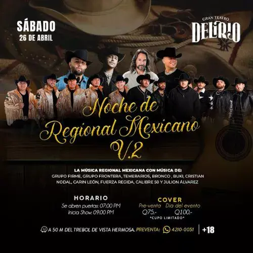 La Noche de Regional Mexicano 2025 en Teatro Delirio