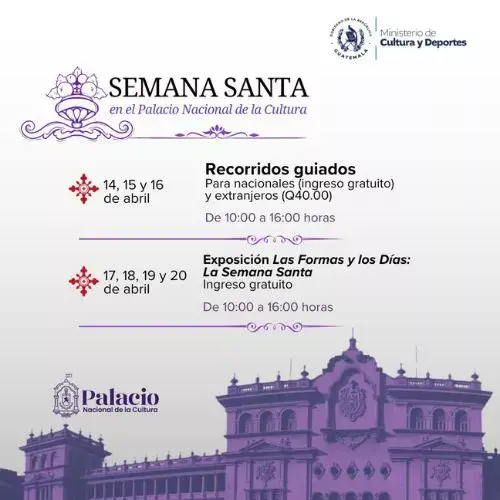 Los Recorridos guiados en Semana Santa 2025 en el Palacio Nacional