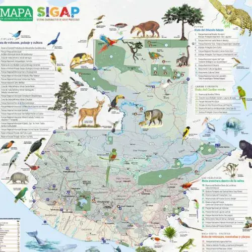 Mapa de áreas protegidas de Guatemala