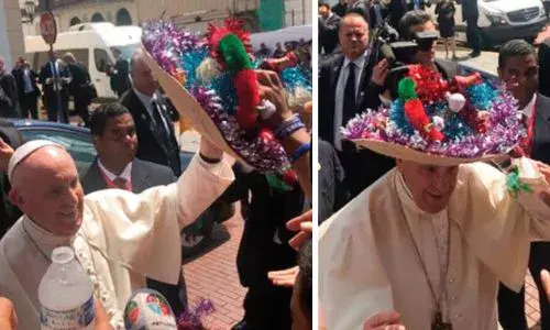 Papa Francisco recibió sombrerito de Esquipulas