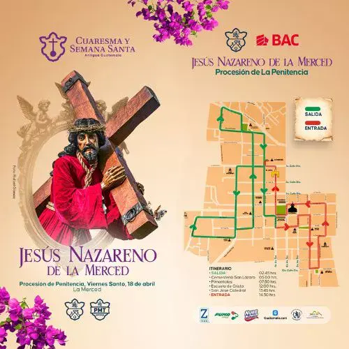 Procesión en Antigua Guatemala Viernes Santo 18 de abril 2025