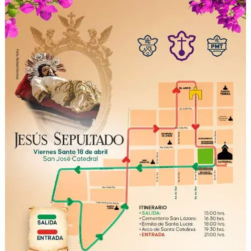 Procesiones en Antigua Guatemala Viernes Santo 18 de abril 2025