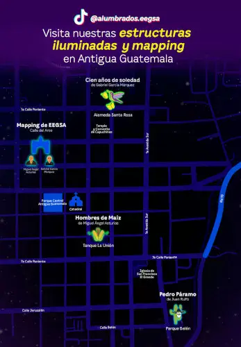 Alumbrados EEGSA iluminan Antigua Guatemala para el Festival de la Luz 2025