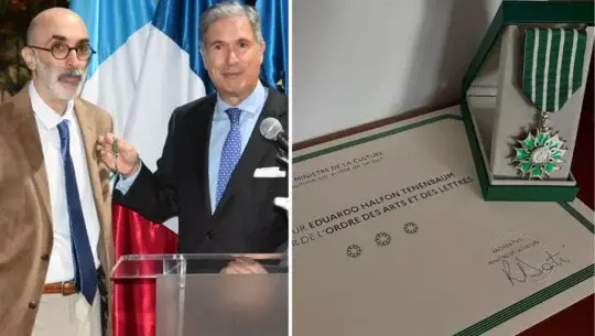 Eduardo Halfon fue reconocido por Francia con la Orden de las Artes y las Letras